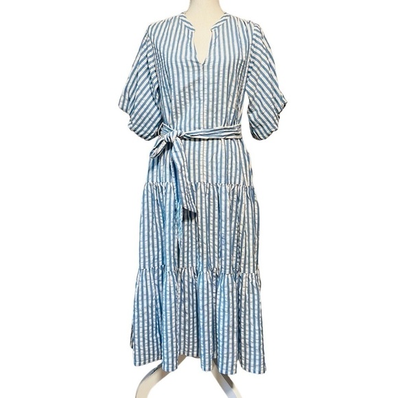 ROLLER RABBIT WOMENS BLUE AND WHITE STRIPED CASUAL DRESS SIZE XS - Picture 1 of 11